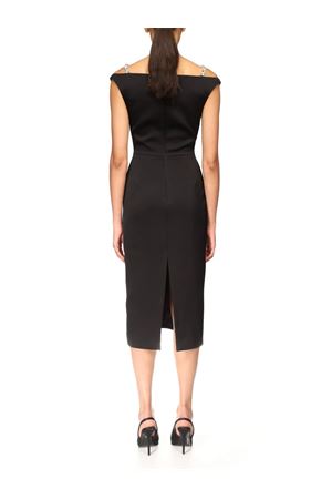 Crystal Strap Detail Midi Dress DAVID KOMA | PF25DK52DBLACKSILVER